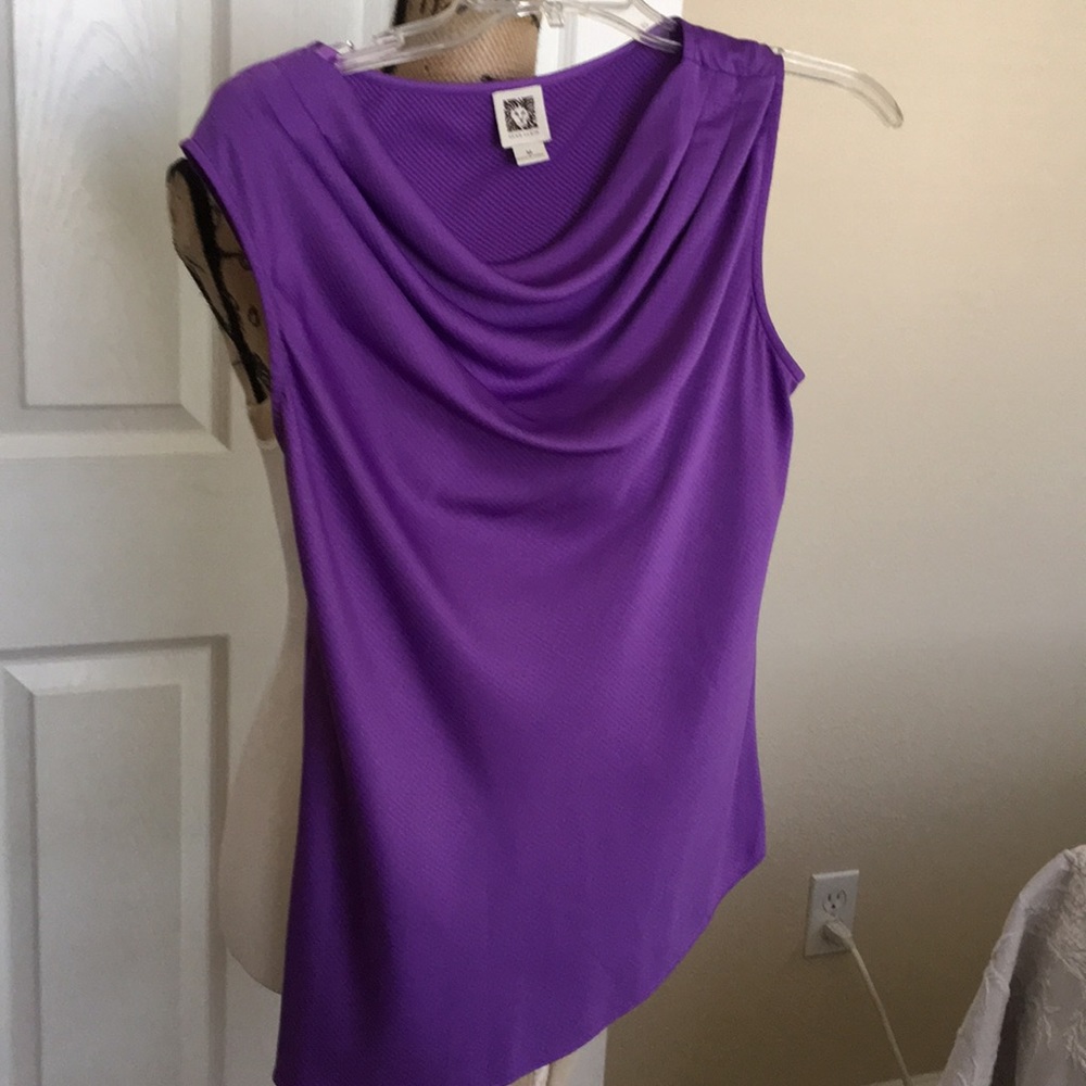 NWOT Beautiful Anne Klein Purple blouse